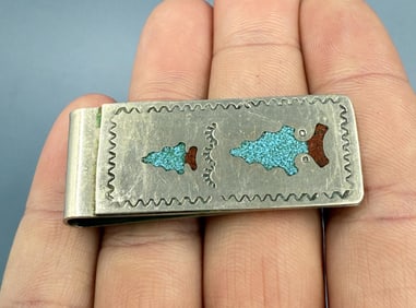 Zuni Chip Inlaid Money Clip