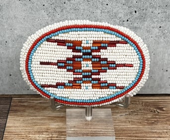 Montana Native American Indian Beaded Belt Buckle