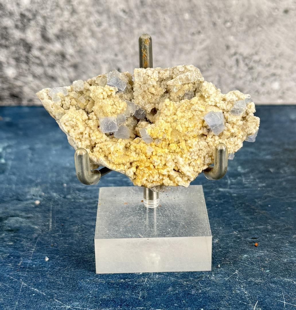 Fluorite on Sulphur Calcite Mineral Specimen (1 of 3)