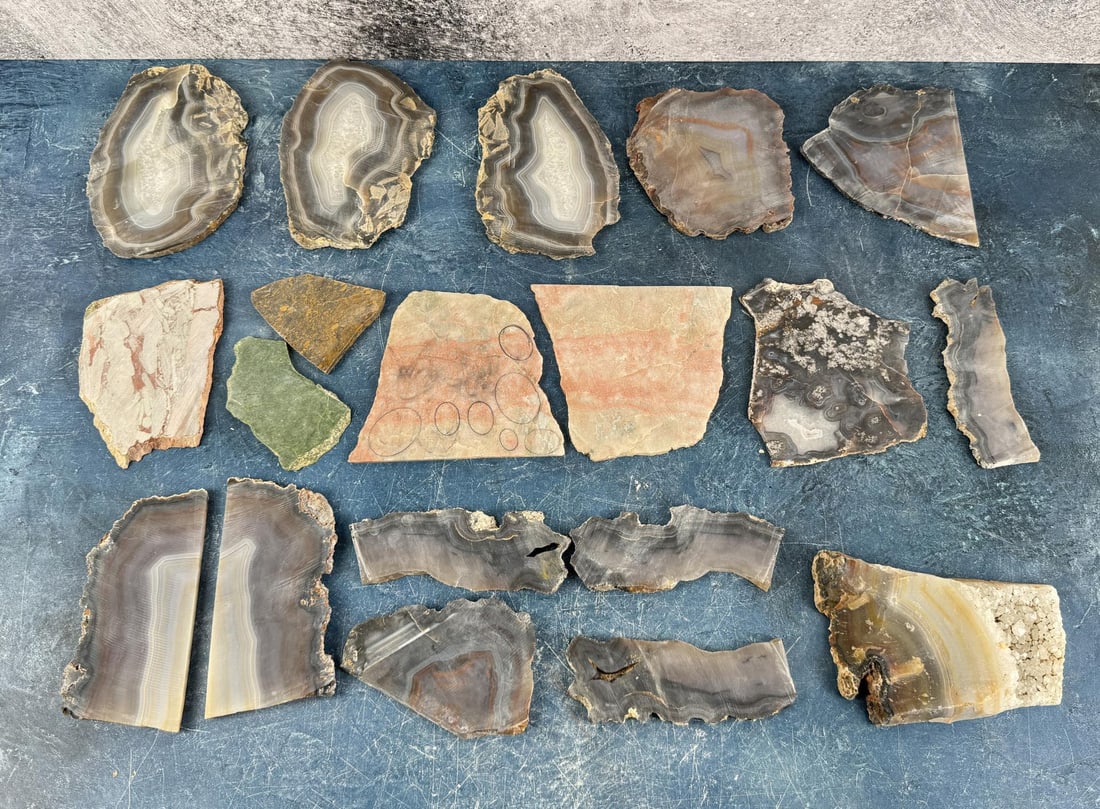 Collection Of Lapidary Material Mineral Slabs (1 of 3)