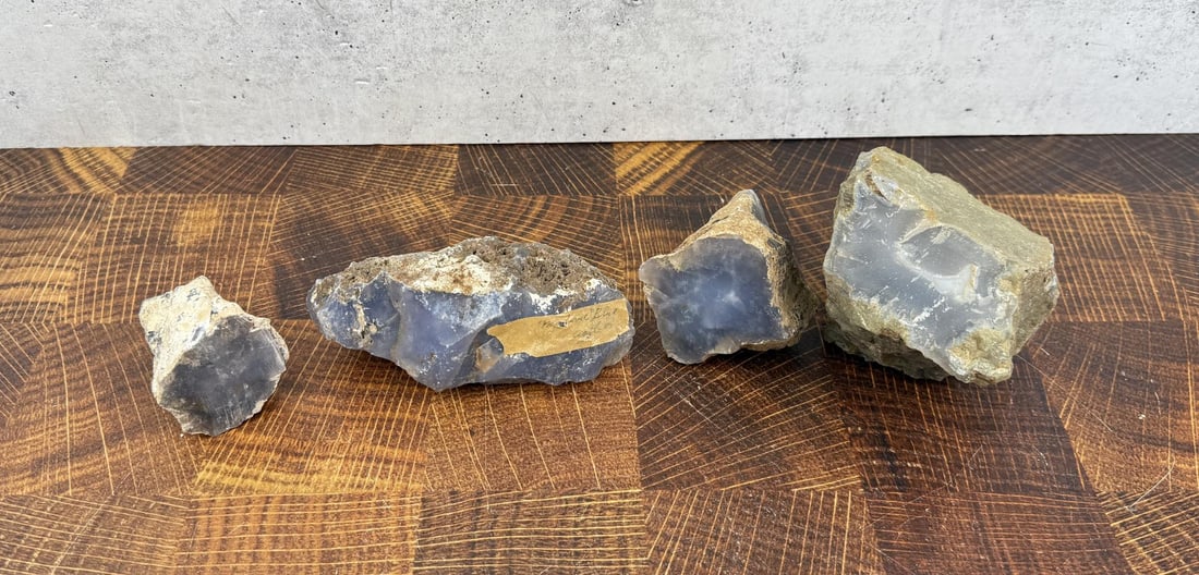 Montana Agate Lapidary Material: 6.4 lbs total weight. Provenance: From the estate of Moosehead Gallery rock shop in Hamilton, Montana.
