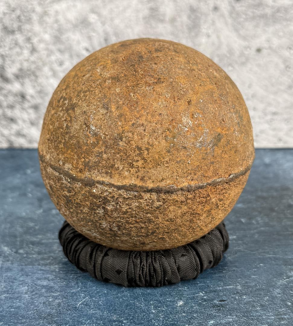 Montana Indian Wars Cannon Ball: 3" diameter.