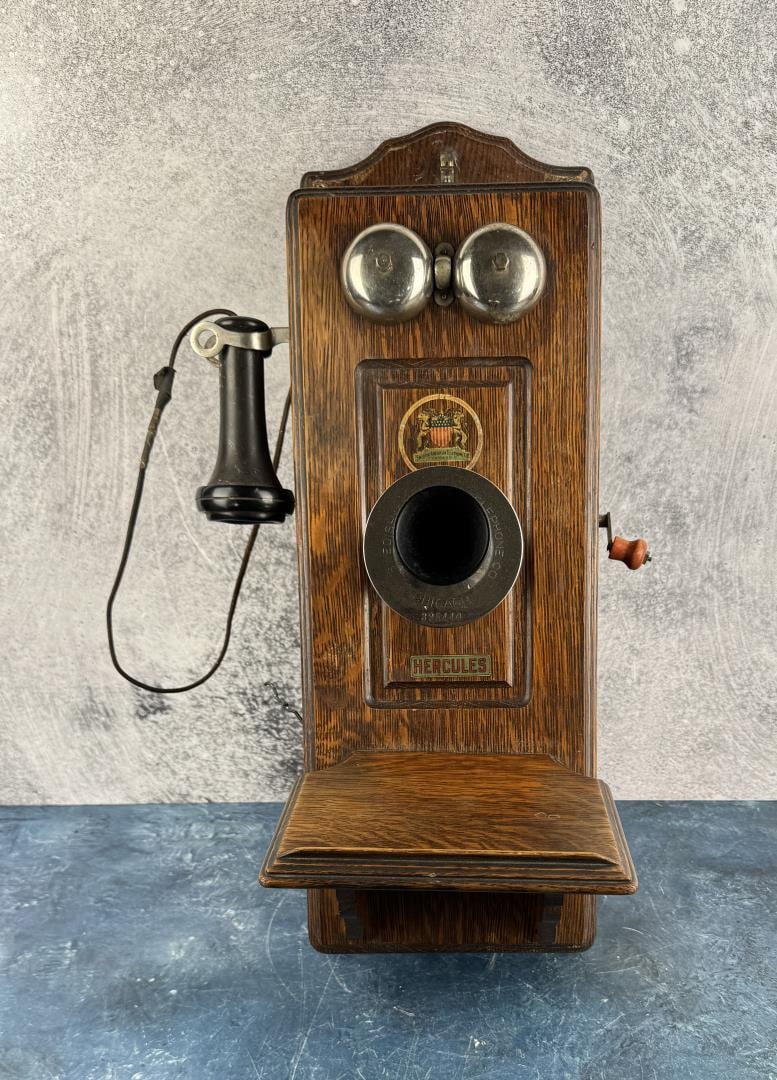 Antique Oak Swedish American Telephone (1 of 13)