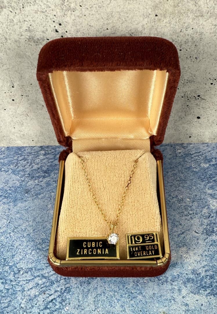Gold Filled CZ Necklace: 9" long.