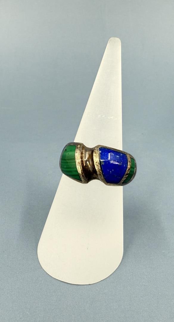 Taxco Mexico .950 Silver Inlaid Ring (1 of 4)