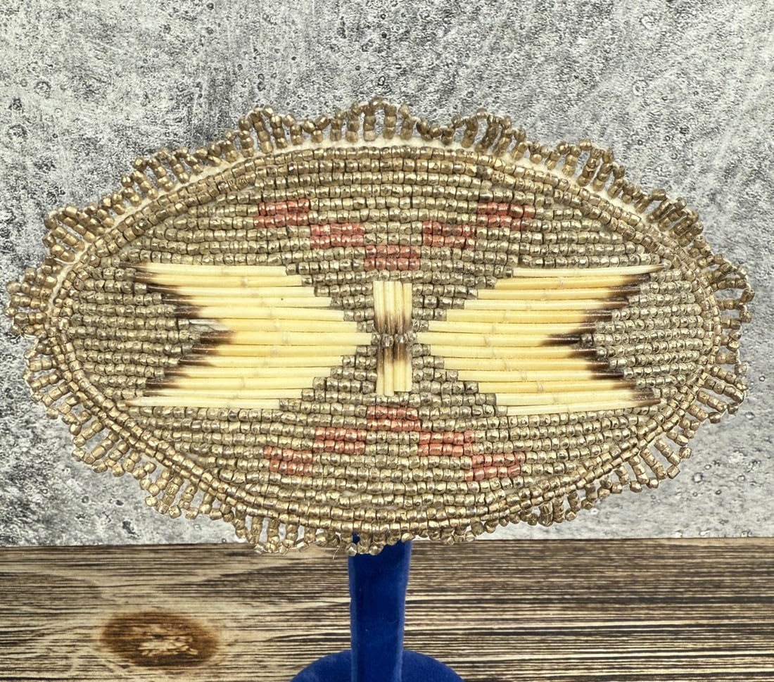 Native American Indian Beaded Quilled Barrette (1 of 3)