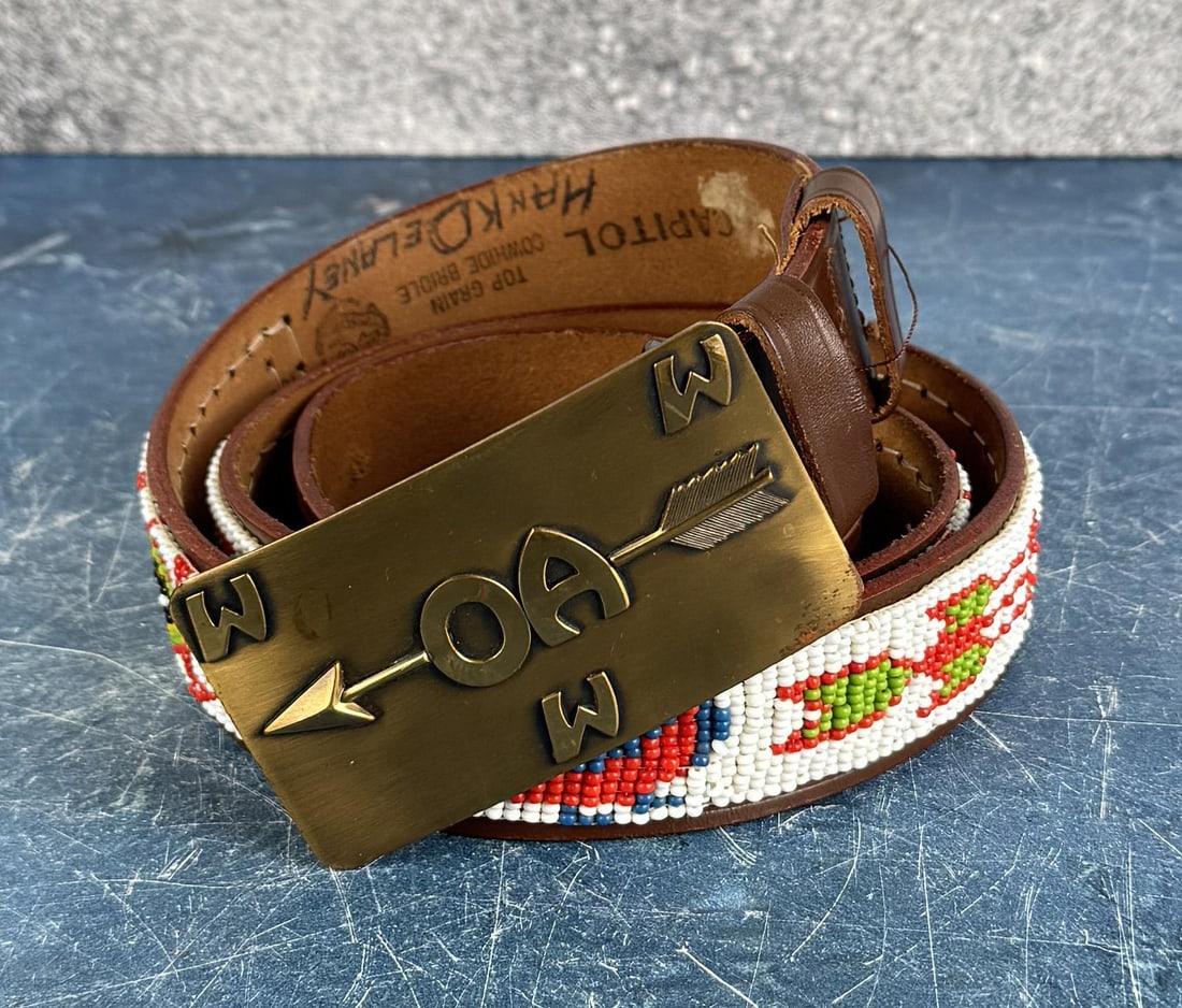 Order of the Arrow Boy Scout Beaded Belt: 47" long with buckle.