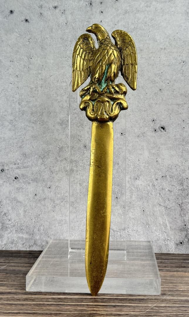 Brass Eagle Letter Opener: 8 7/8" long.