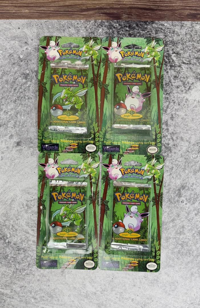 1999 Pokemon Jungle Blister Booster Pack Wrappers: All empty.