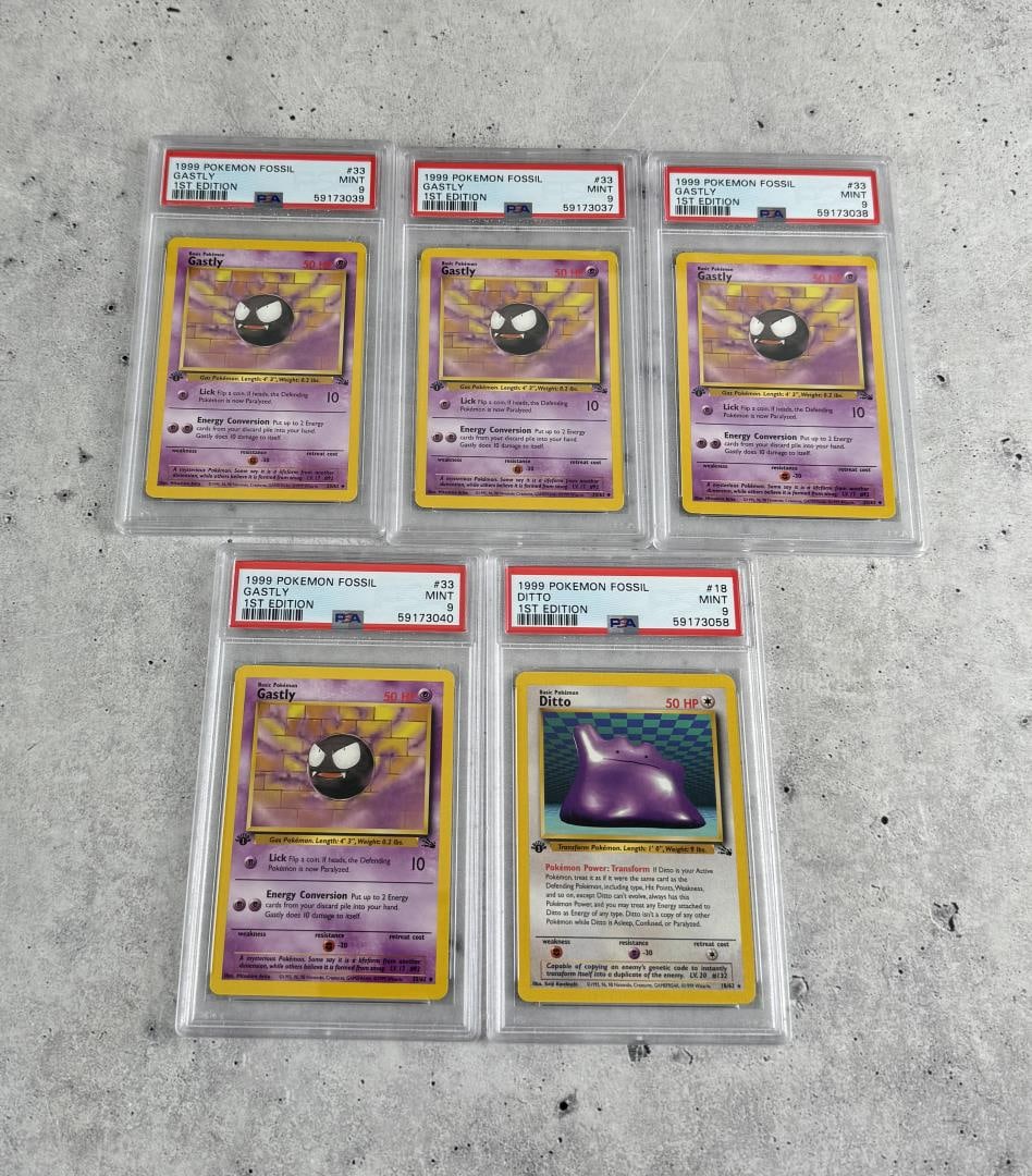 1999 Pokemon Fossil 1st Edition PSA 9 Cards (1 of 3)