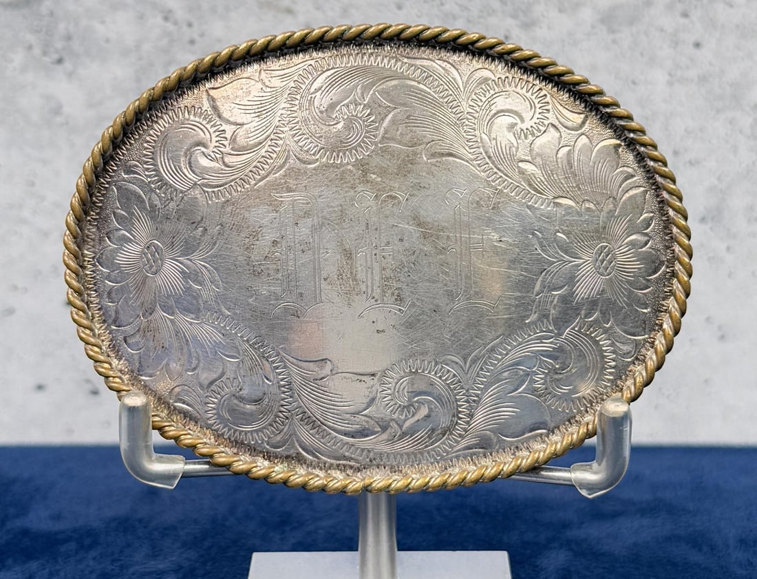 Montana Silversmiths Cowboy Belt Buckle: 2 1/2" by 3 1/2".