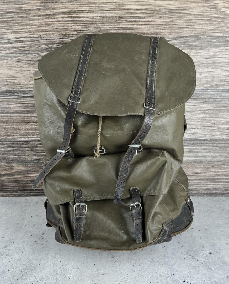 Swiss Army Rubberized Rucksack: Decent example. Michael Westergard Collection Inv:267