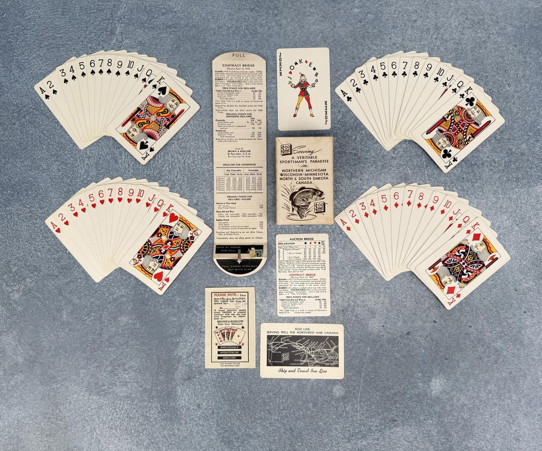 Soo Line Railroad Playing Cards: Full deck with joker & extras. Michael Westergard Collection Inv: 78