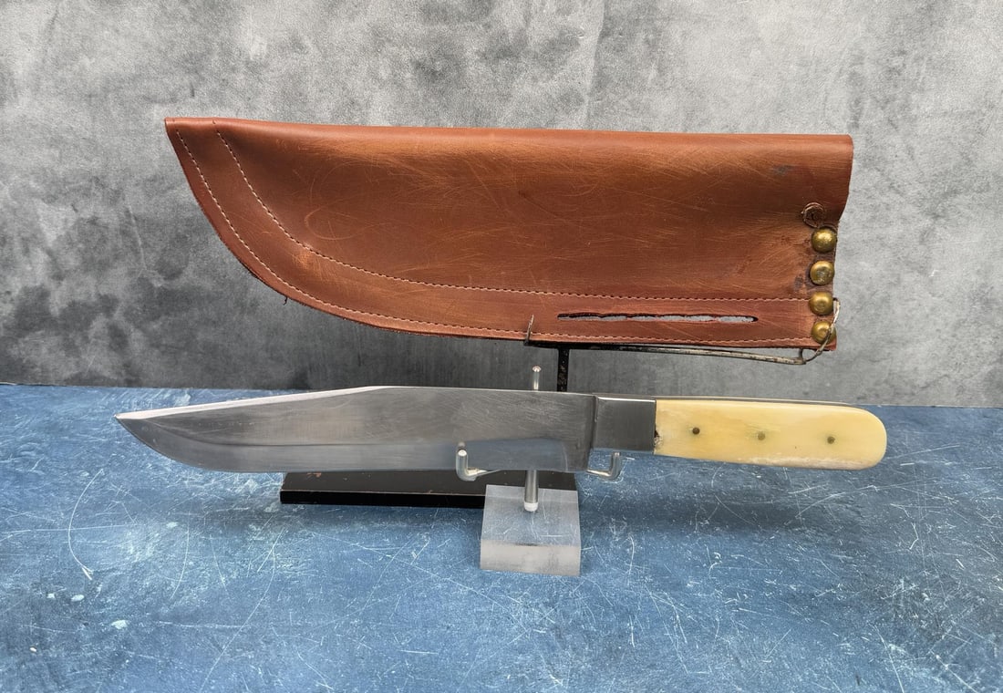 Bone Handle Bowie Knife: 12 1/4" long. Michael Westergard Collection Inv: 180