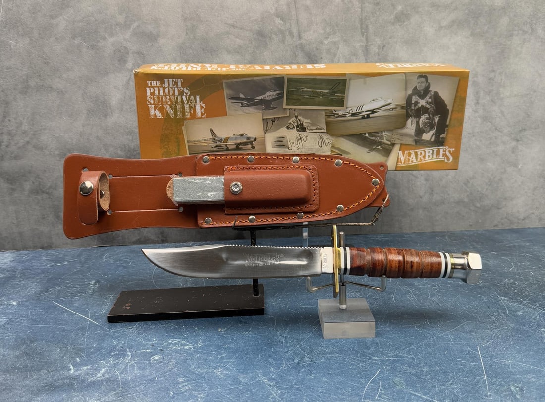 Marbles MR233 Jet Pilot Survival Knife: 10 1/2" long. New in box. Michael Westergard Collection Inv: 170