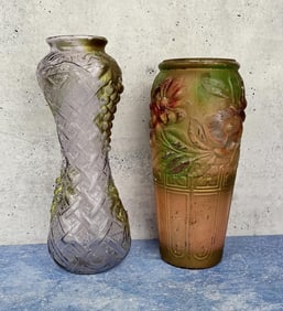 Pair of Goofus Glass Vases