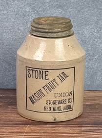 Red Wing Stoneware Quart Mason Fruit Jar