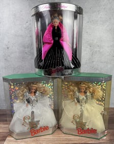 Group Of Holiday Barbie Dolls