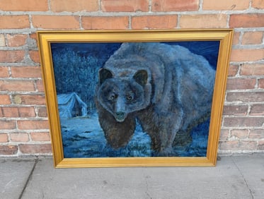 Tom Schenarts Bear Oil on Canvas Painting