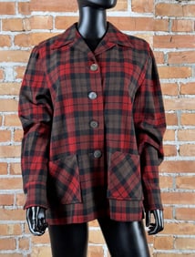 Vintage Western Star Plaid Wool Jacket