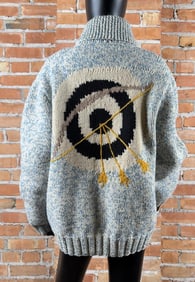 Vintage Cowichan Indian Zip Up Sweater