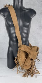 Black Powder Fringed Leather Shoulder Bag