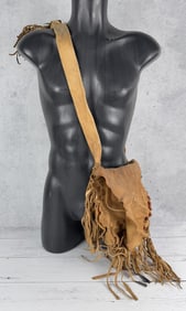 Black Powder Fringed Leather Shoulder Bag