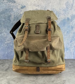 Swiss Army Canvas Leather Backpack Rucksack