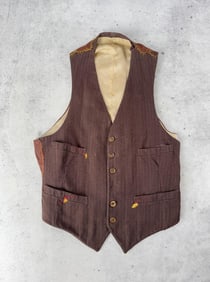 Antique Wool Montana Cowboy Gamblers Vest