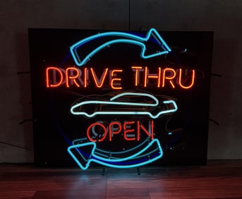Neon Drive Thru Open Sign