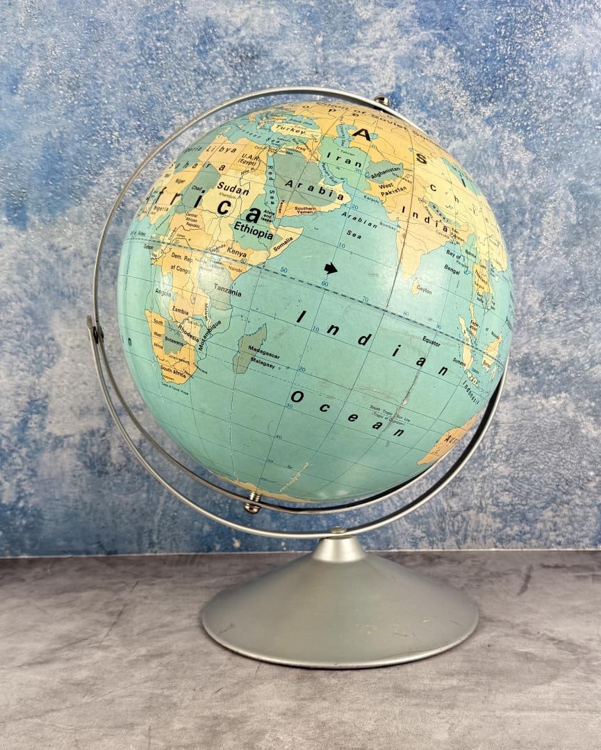 Nystrom 12 Inch Readiness Globe: 16 1/4" tall, 12" diameter.