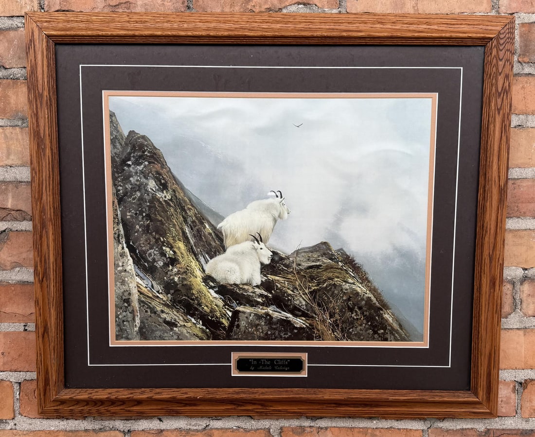 Michael Coleman In the Cliffs Print: 22 1/2" by 26 1/2" framed.