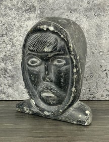 Alaskan Inuit Eskimo Soapstone Carved Head