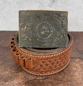 Safariland Tooled Leather Pistol Belt