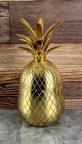 Mid Century Brass Pineapple Trinket Box