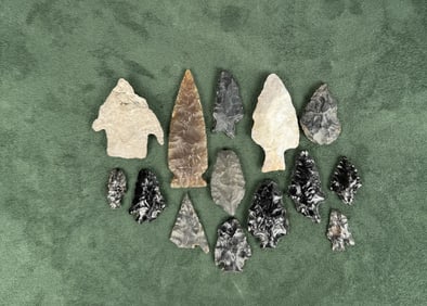 Collection of Native American Indian Arrowheads