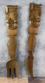 Mid Century South American Wood Wall Sculptures
