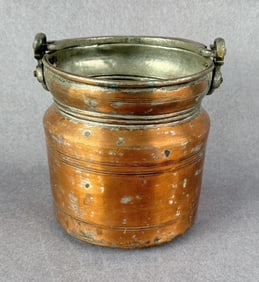 Turkish Hammered Copper Kettle Ash Bucket