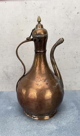 Antique Turkish Copper Teapot Water Pitcher