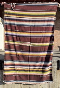 Antique Mexican Wool Serape Saltillo Blanket