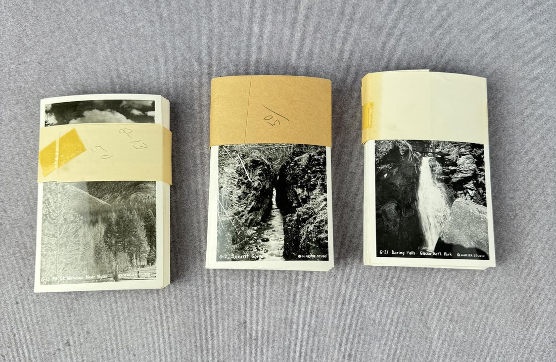 Glacier Park Studio Montana RPPC Photo Postcards: Three bundles