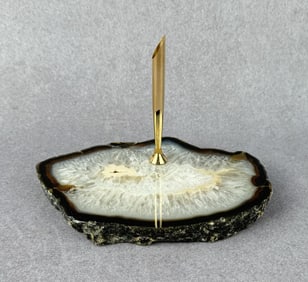 Polished Geode Slab Pen Holder