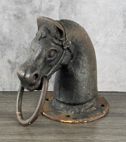 Cast Iron Horse Head Hitching Post