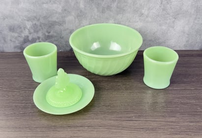 Group Of Fire King Oven Ware Jadeite Dishes
