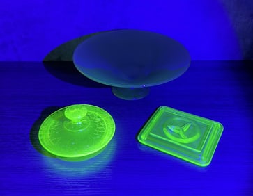Group Of Vaseline Uranium Glass
