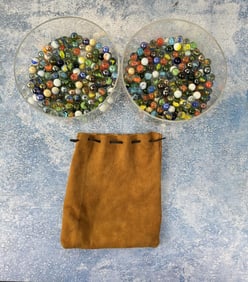 Collection of Vintage Marbles in Bag