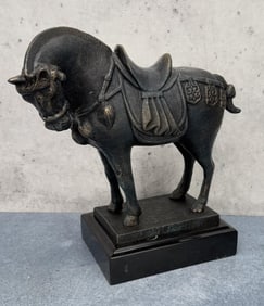 Mid Century Cast Iron Tang Horse Statue