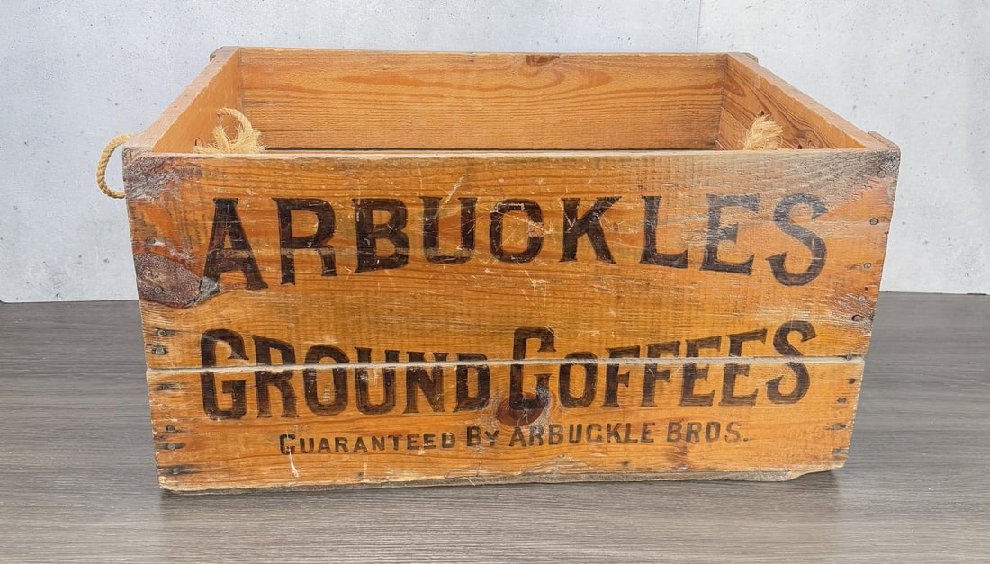 Arbuckles Ground Coffee Shipping Crate Box: 28" by 19" by 14 1/2".