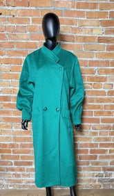 Vintage Ashley Scott Green Wool Trench Coat