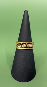 18k Gold Greek Key Ring